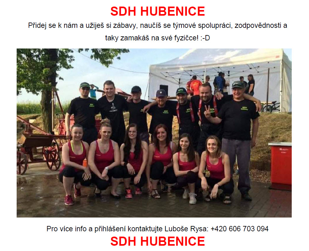 Obsah: Nábor členů SDH Hubenice